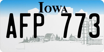 IA license plate AFP773