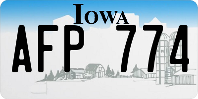 IA license plate AFP774