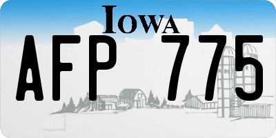 IA license plate AFP775