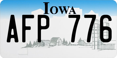 IA license plate AFP776
