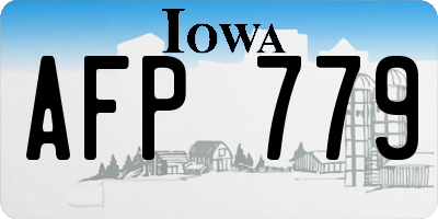 IA license plate AFP779