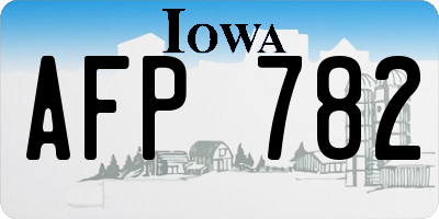 IA license plate AFP782
