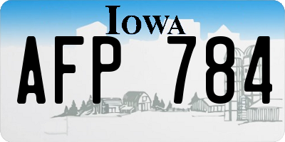 IA license plate AFP784