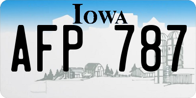 IA license plate AFP787
