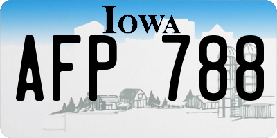 IA license plate AFP788
