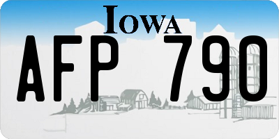 IA license plate AFP790