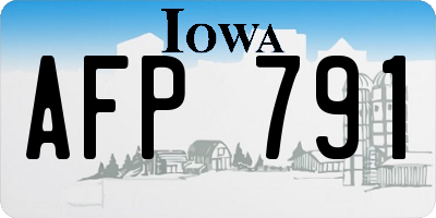 IA license plate AFP791