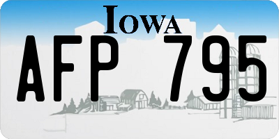 IA license plate AFP795