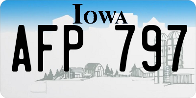IA license plate AFP797
