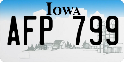 IA license plate AFP799