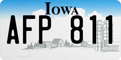 IA license plate AFP811