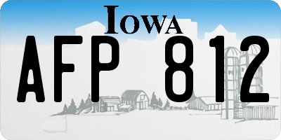 IA license plate AFP812