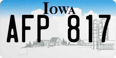 IA license plate AFP817