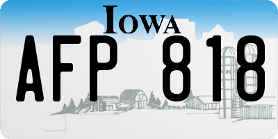 IA license plate AFP818