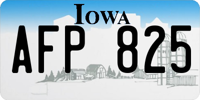 IA license plate AFP825