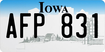 IA license plate AFP831