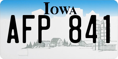 IA license plate AFP841