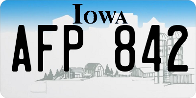 IA license plate AFP842