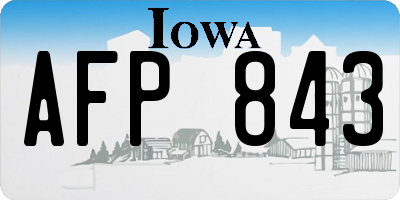 IA license plate AFP843