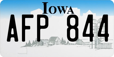 IA license plate AFP844