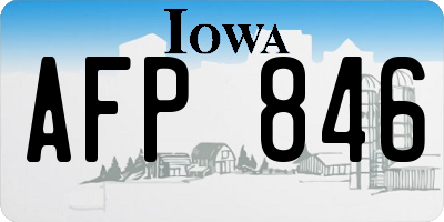 IA license plate AFP846