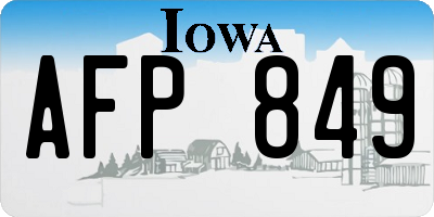 IA license plate AFP849