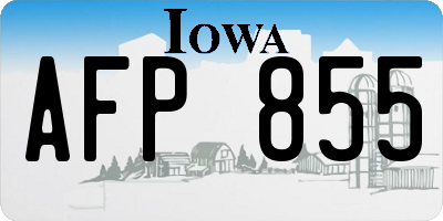 IA license plate AFP855