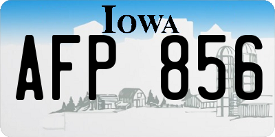 IA license plate AFP856