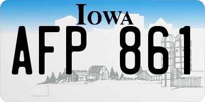 IA license plate AFP861