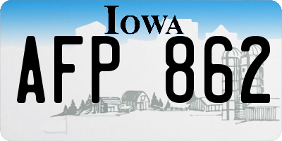 IA license plate AFP862