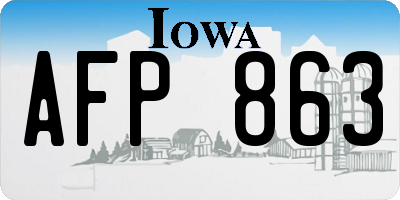 IA license plate AFP863