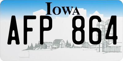 IA license plate AFP864