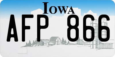 IA license plate AFP866