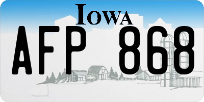 IA license plate AFP868