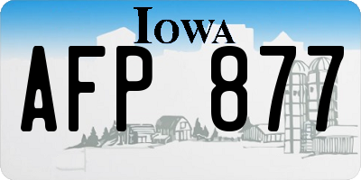 IA license plate AFP877