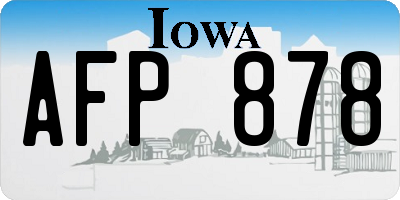 IA license plate AFP878