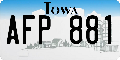 IA license plate AFP881