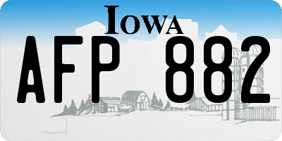 IA license plate AFP882