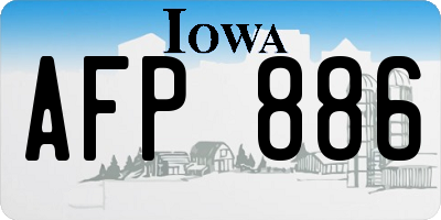 IA license plate AFP886