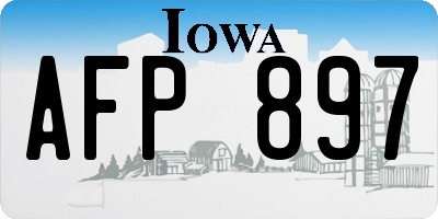 IA license plate AFP897