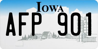 IA license plate AFP901