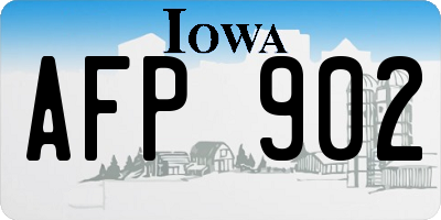 IA license plate AFP902