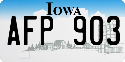 IA license plate AFP903