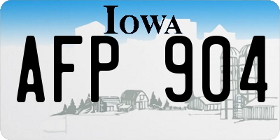 IA license plate AFP904