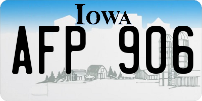IA license plate AFP906