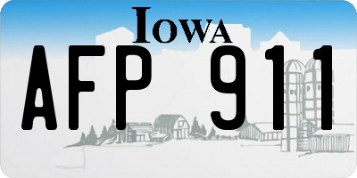 IA license plate AFP911