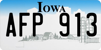IA license plate AFP913