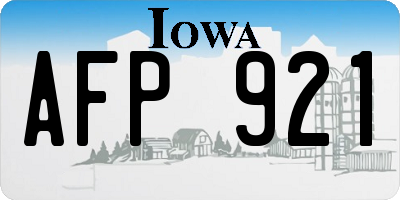 IA license plate AFP921