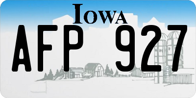 IA license plate AFP927