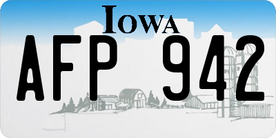 IA license plate AFP942